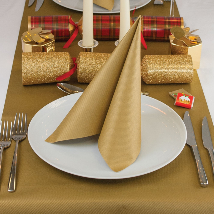 Servetele de masa festive Linclass - Gold (auriu) / 40 x 40 cm / 50 buc [3]