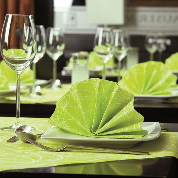 Servetele de masa festive Linclass - Hugo (verde deschis) / 40 x 40 cm / 50 buc [1]