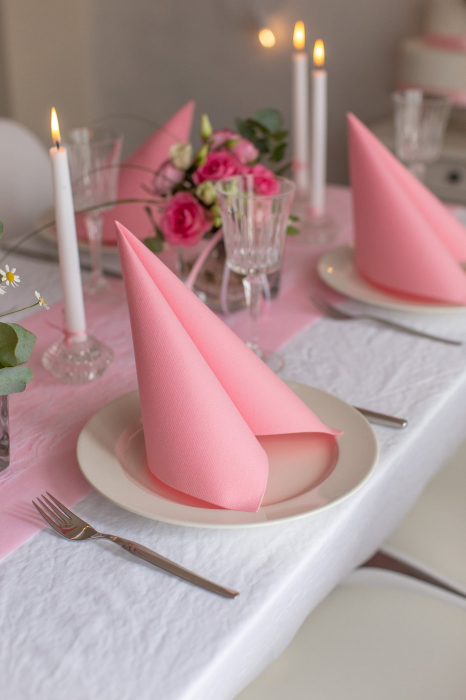 Servetele de masa festive Linclass Light - Pink (Roz) / 40 x 40 cm / 50 buc [5]
