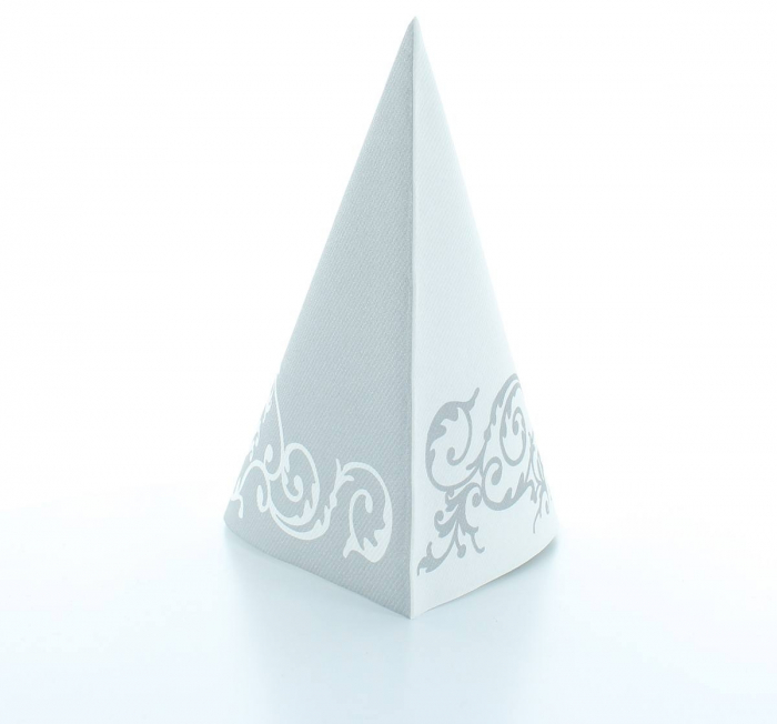 Servetele de masa festive Linclass - Pomp (Argintiu-Alb) / 40 x 40 cm / 50 buc [6]