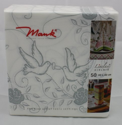 Servetele de masa festive Linclass Wedding - Nunta (Gri-Argintiu) / 40 x 40 cm / 50 buc [8]