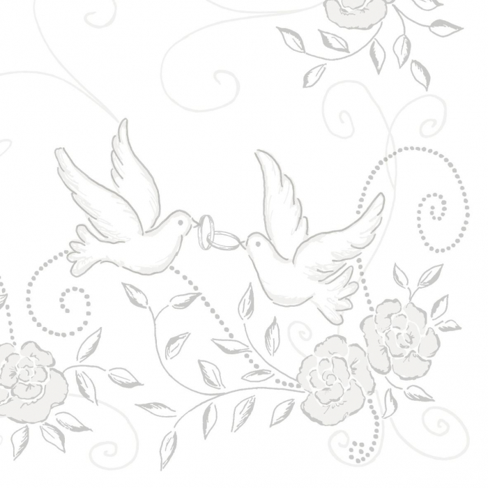 Servetele de masa festive Linclass Wedding - Nunta (Gri-Argintiu) / 40 x 40 cm / 50 buc [1]