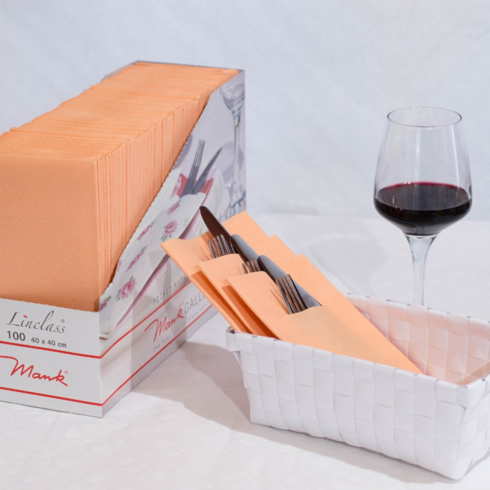 Servetele cu BUZUNAR pentru tacamuri Linclass - Apricot (Portocaliu) / 40 x 40 cm / 100 buc [1]
