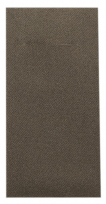 Servetele cu BUZUNAR pentru tacamuri Linclass Light - Maron / 40 x 40 cm / 75 buc [2]