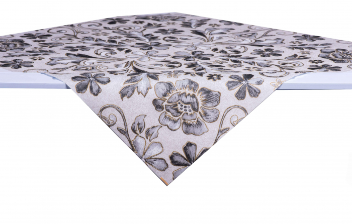 Fata de masa - Linclass Georg (Flori gri) / 80 x 80 cm / 1 buc [1]