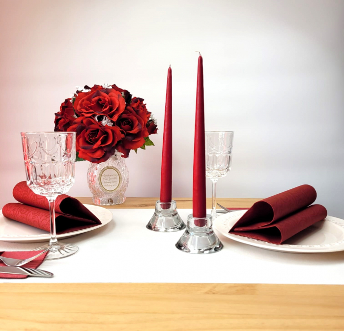 Lumanare sfesnic conica, bordo, Ø 2,2 cm x inaltime 28 cm, durata de ardere 10 ore [1]