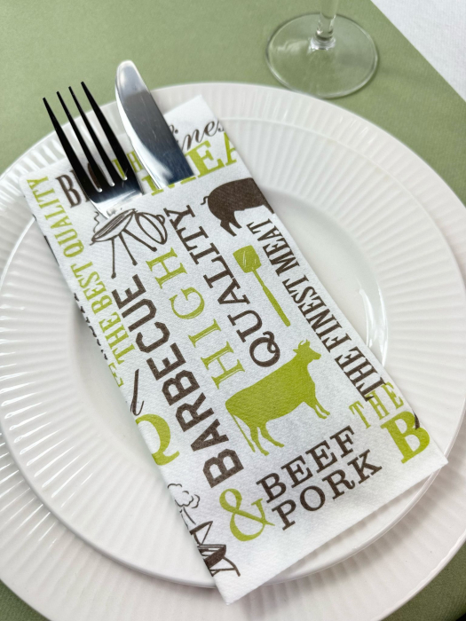 Servetele cu BUZUNAR pentru tacamuri, Linclass-Airlaid BBQ / 40x 40 cm / 12 buc [1]