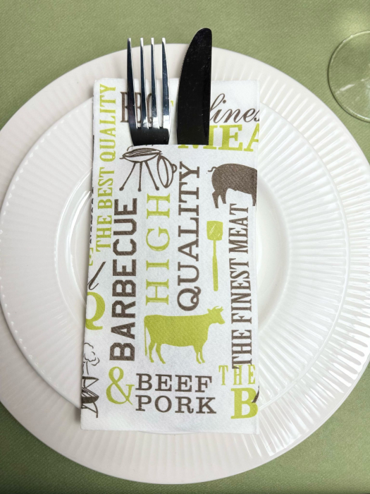 Servetele cu BUZUNAR pentru tacamuri, Linclass-Airlaid BBQ / 40x 40 cm / 12 buc [3]