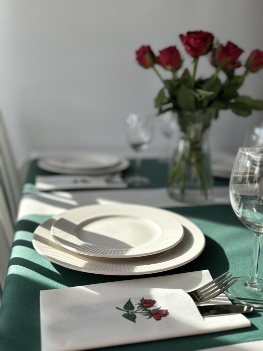 Servetele cu BUZUNAR pentru tacamuri, Linclass-Airlaid (Trandafir) / 43 x 43 cm / 75 buc [6]