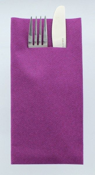 Servetele cu BUZUNAR pentru tacamuri - Linclass Aubergine (mov) / 40 x 40 cm / 75 buc [1]