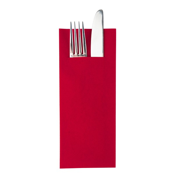 Servetele cu BUZUNAR pentru tacamuri Linclass Light - Red (rosii) / 40 x 33 cm / 75 buc [1]