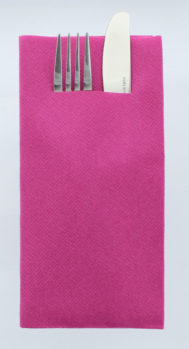 Servetele cu BUZUNAR pentru tacamuri - Linclass Violet (Roz inchis) / 40 x 40 cm / 75 buc [1]