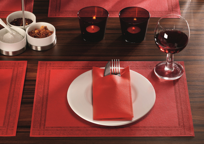 Servetele cu BUZUNAR pentru tacamuri - Linflair Rosii / 40 x 40 cm / 100 buc [2]