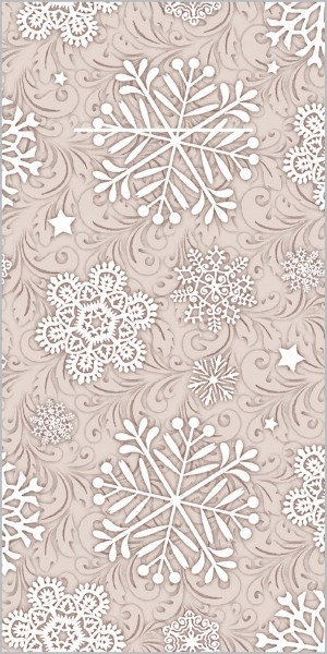 Servetele cu BUZUNAR pentru tacamuri - Linclass Steven (fulgi, fundal crem) / 40 x 40 cm / 75 buc [1]