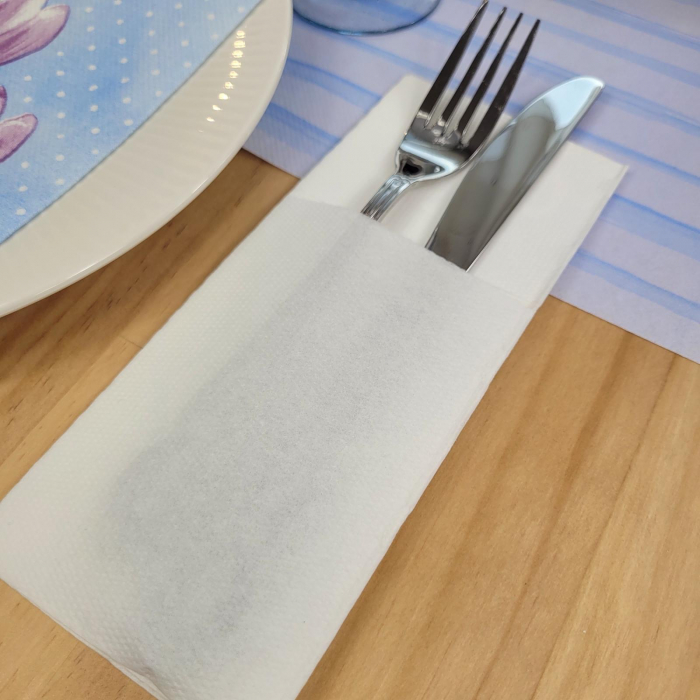 Servetele cu BUZUNAR pentru tacamuri - Softpoint - (Albe) / 33 x 40 cm / 50 buc [1]