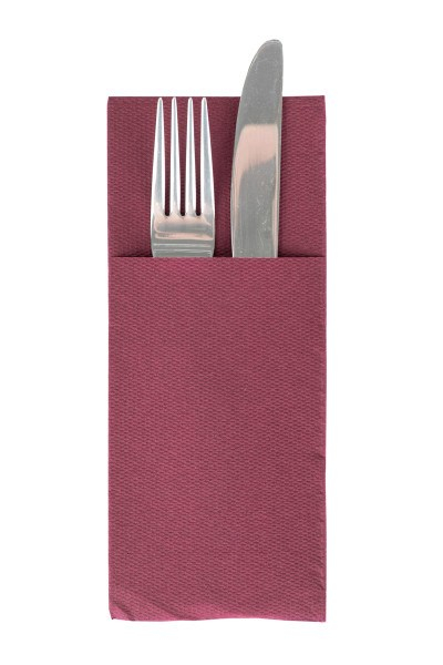 Servetele cu BUZUNAR pentru tacamuri - Softpoint (Bordeaux) / 33 x 40 cm / 50 buc [6]