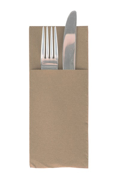 Servetele cu BUZUNAR pentru tacamuri - Softpoint (Bej) / 33 x 40 cm / 50 buc [1]