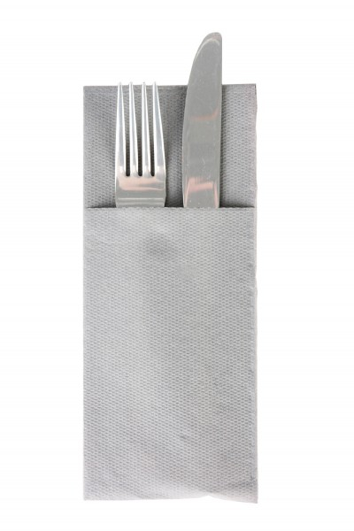 Servetele cu BUZUNAR pentru tacamuri - Softpoint (Gri) / 33 x 40 cm / 50 buc [1]