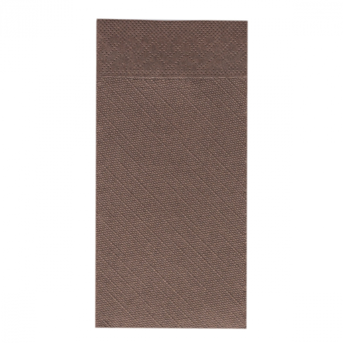 Servetele cu BUZUNAR pentru tacamuri - Tissue Deluxe (Maro) / 40 x 40 cm / 75 buc [2]