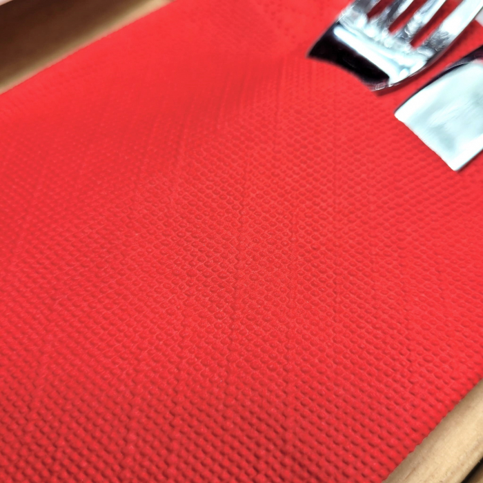 Servetele cu BUZUNAR pentru tacamuri - Tissue Deluxe (Rosii) / 40 x 40 cm / 75 buc [6]