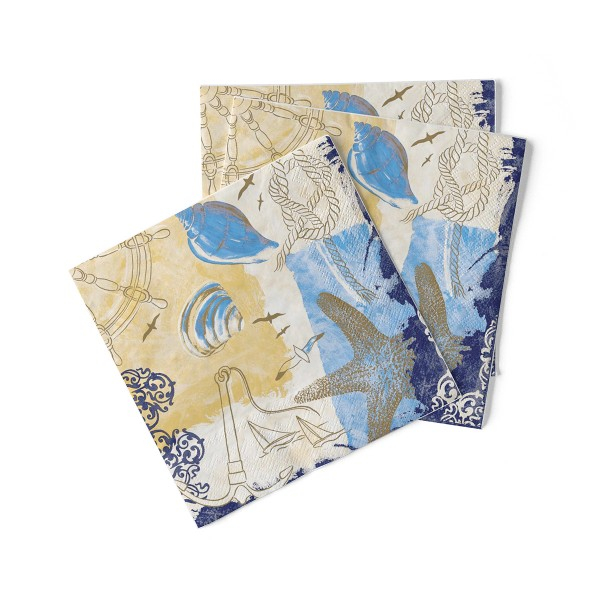 Servetele de masa 3 straturi, Tissue - Del Mar (Imprimeu marin) / 33 x 33 cm / 100 buc [2]