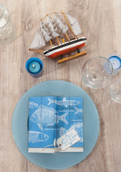 Servetele de masa 3 straturi, Tissue - Fisch-Essen (pesti) / 40 x 40 cm / 100 buc [5]