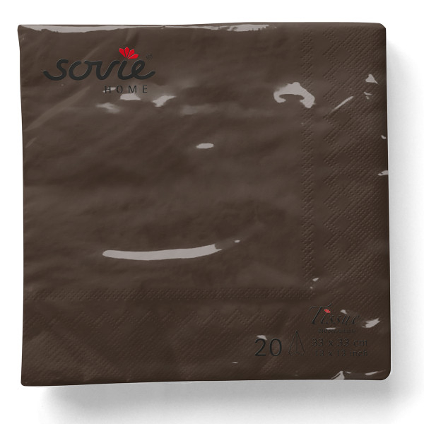 Servetele de masa 3 straturi, Tissue - Maro / 33 x 33 cm / 20 buc [2]