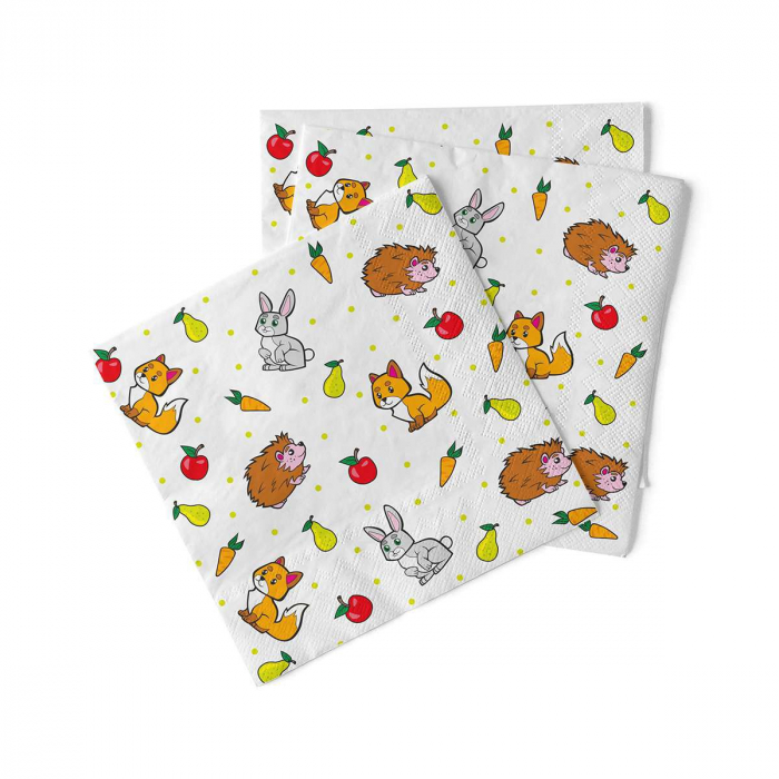 Servetele de masa 3 straturi Tissue - Polly (animalute), 33 x 33 cm, 100 buc [2]
