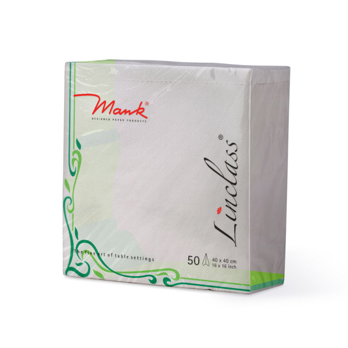 Servetele de masa festive Linclass Colour Line (albe, contur verde) / 40 x 40 cm / 50 buc [6]