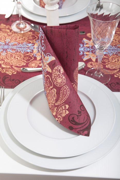 Servetele de masa festive Linclass - Ellen (bordo) / 40 x 40 cm / 12 buc [6]