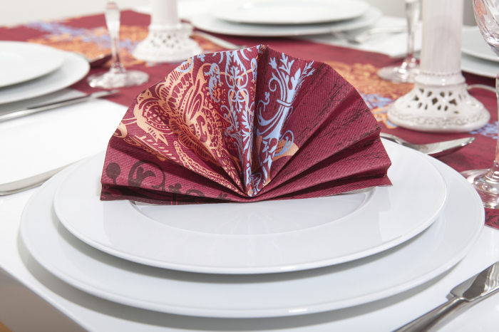 Servetele de masa festive Linclass - Ellen (bordo) / 40 x 40 cm / 12 buc [4]