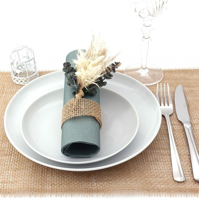 Servetele de masa festive Linclass - Eukalyptus Green (Verde eucalipt inchis) / 40 x 40 cm / 50 buc [2]