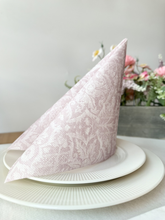 Servetele de masa festive Linclass - Jacquard (roz pal) / 40 x 40 cm / 12 buc [5]