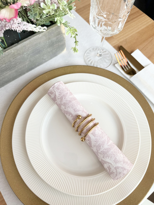 Servetele de masa festive Linclass - Jacquard (roz pal) / 40 x 40 cm / 12 buc [6]