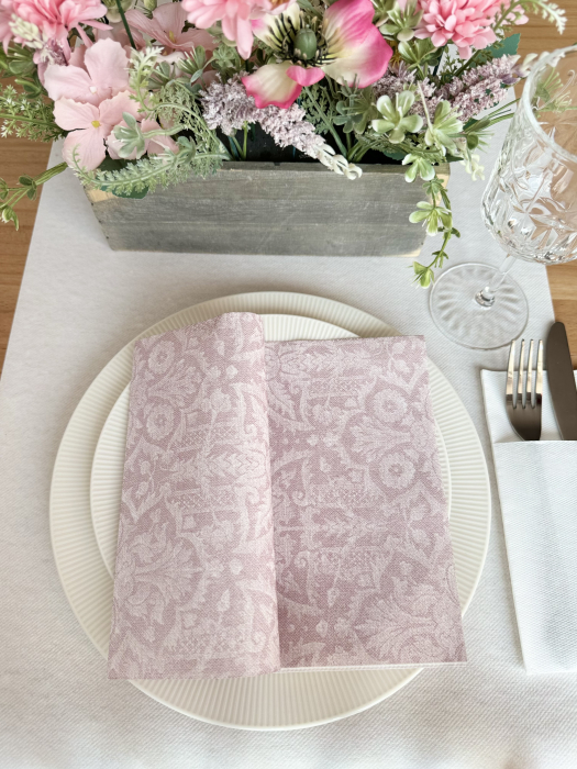 Servetele de masa festive Linclass - Jacquard (roz pal) / 40 x 40 cm / 12 buc [9]