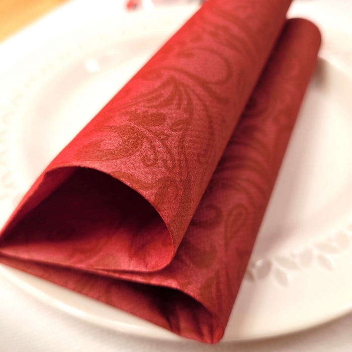 Servetele de masa festive Linclass - Lias (bordo) / 40 x 40 cm / 50 buc [3]