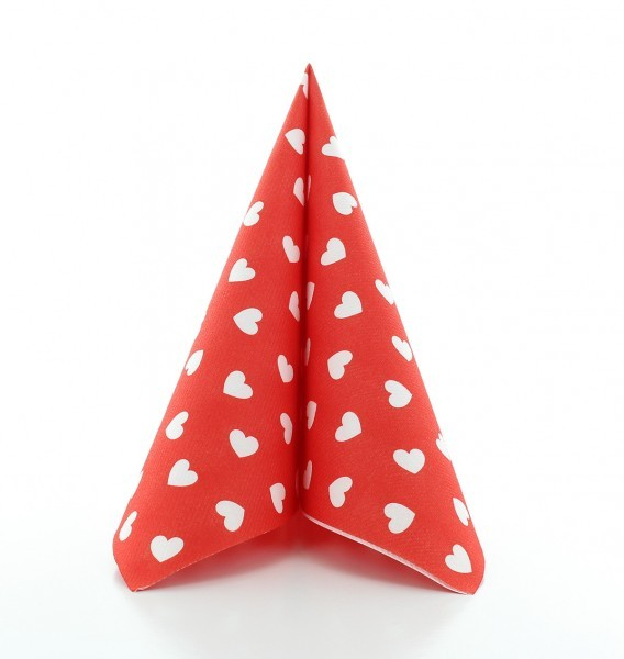 Servetele de masa festive Linclass - Love (inimioare) / 40 x 40 cm / 12 buc [1]