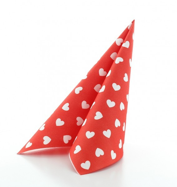 Servetele de masa festive Linclass - Love (inimioare) / 40 x 40 cm / 12 buc [3]