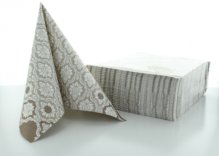 Servetele de masa festive Linclass - Mandy (Grej-alb) / 40 x 40 cm / 50 buc [5]