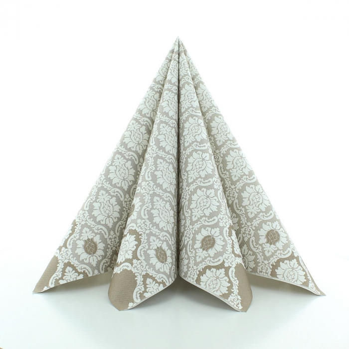 Servetele de masa festive Linclass - Mandy (Grej-alb) / 40 x 40 cm / 50 buc [2]