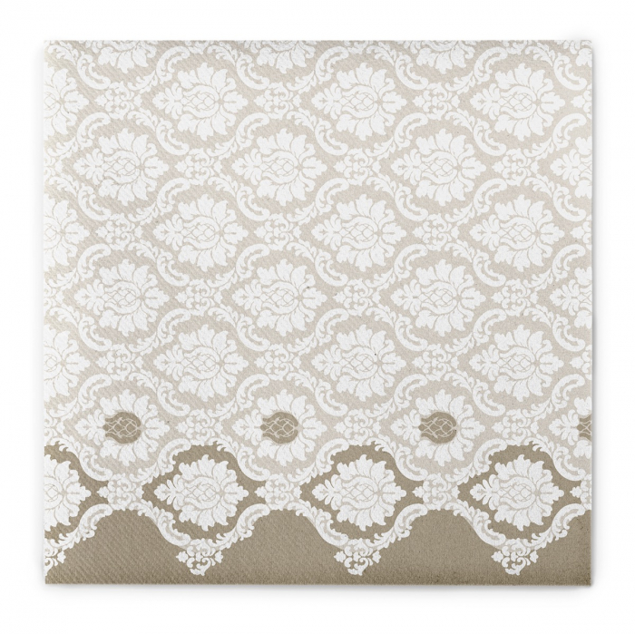Servetele de masa festive Linclass - Mandy (Grej-alb) / 40 x 40 cm / 50 buc [9]
