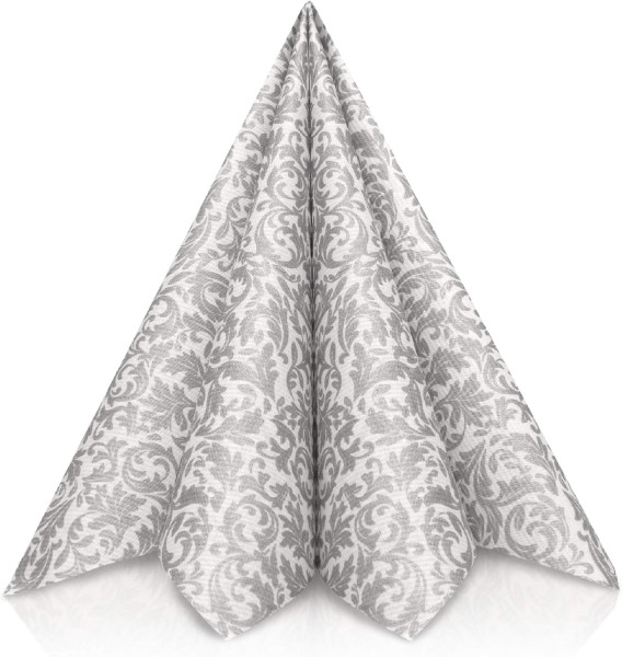 Servetele de masa festive Linclass - Ornaments (argintiu-alb) / 40 x 40 cm / 50 buc [1]