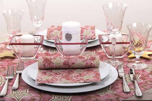 Servetele de masa festive Linclass - Josh (bordo-auriu) / 40 x 40 cm / 50 buc [1]