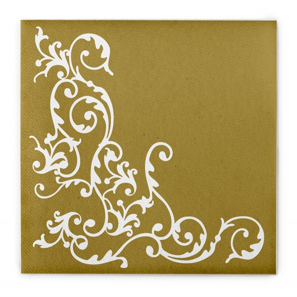 Servetele de masa festive Linclass - Pomp (Auriu-Alb) / 40 x 40 cm / 50 buc [4]