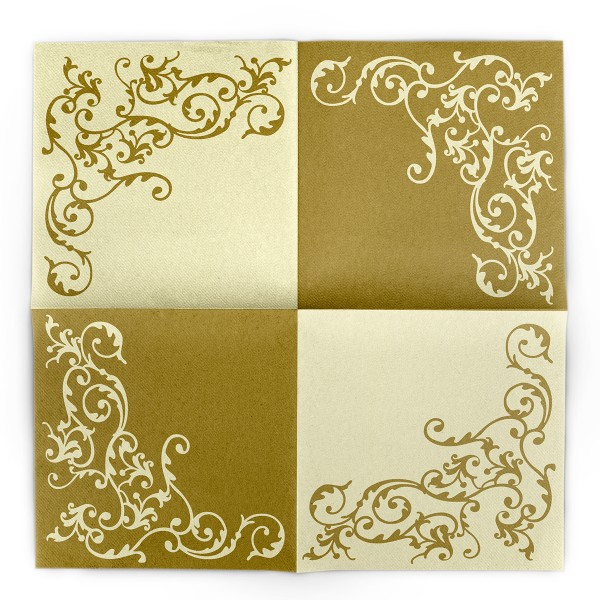 Servetele de masa festive Linclass - Pomp (Auriu-Crem) / 40 x 40 cm / 50 buc [4]