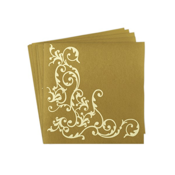 Servetele de masa festive Linclass - Pomp (Auriu-Crem) / 40 x 40 cm / 50 buc [3]