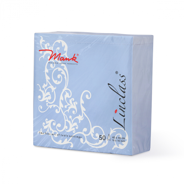 Servetele de masa festive Linclass - Pomp (Baby Blue-Alb) / 40 x 40 cm / 50 buc [8]