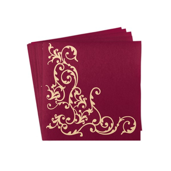 Servetele de masa festive Linclass - Pomp (Bordeaux-Crem) / 40 x 40 cm / 50 buc [2]
