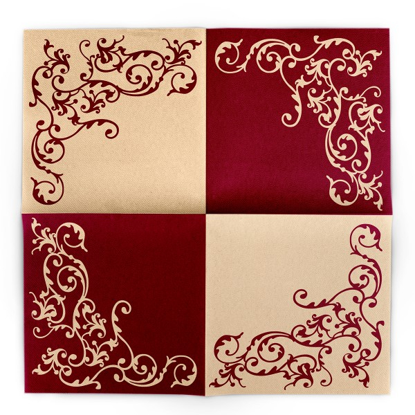 Servetele de masa festive Linclass - Pomp (Bordeaux-Crem) / 40 x 40 cm / 50 buc [4]