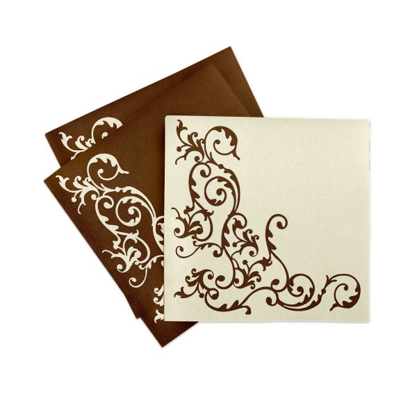 Servetele de masa festive Linclass - Pomp (crem-mocca) / 40 x 40 cm / 50 buc [2]